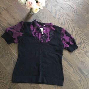 Purple and Black Women's Blouse